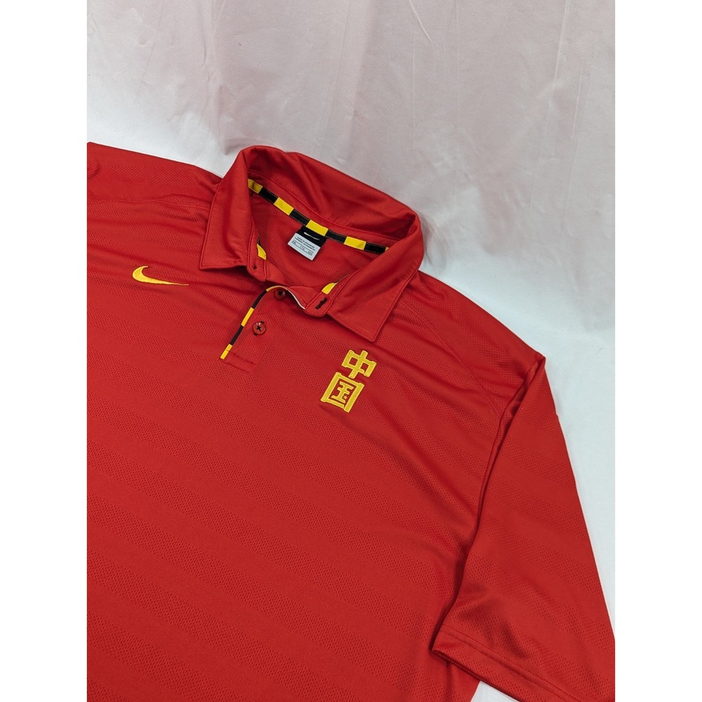 China National Team Nike‎ Dri Fit Polo Standard Fit Size XXL Subtle Red